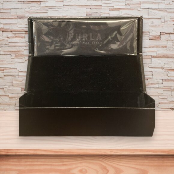 FURLA Eyewear Hard Case Black, Triangle, Velveteen Interior with Lens Cloth NWOT
